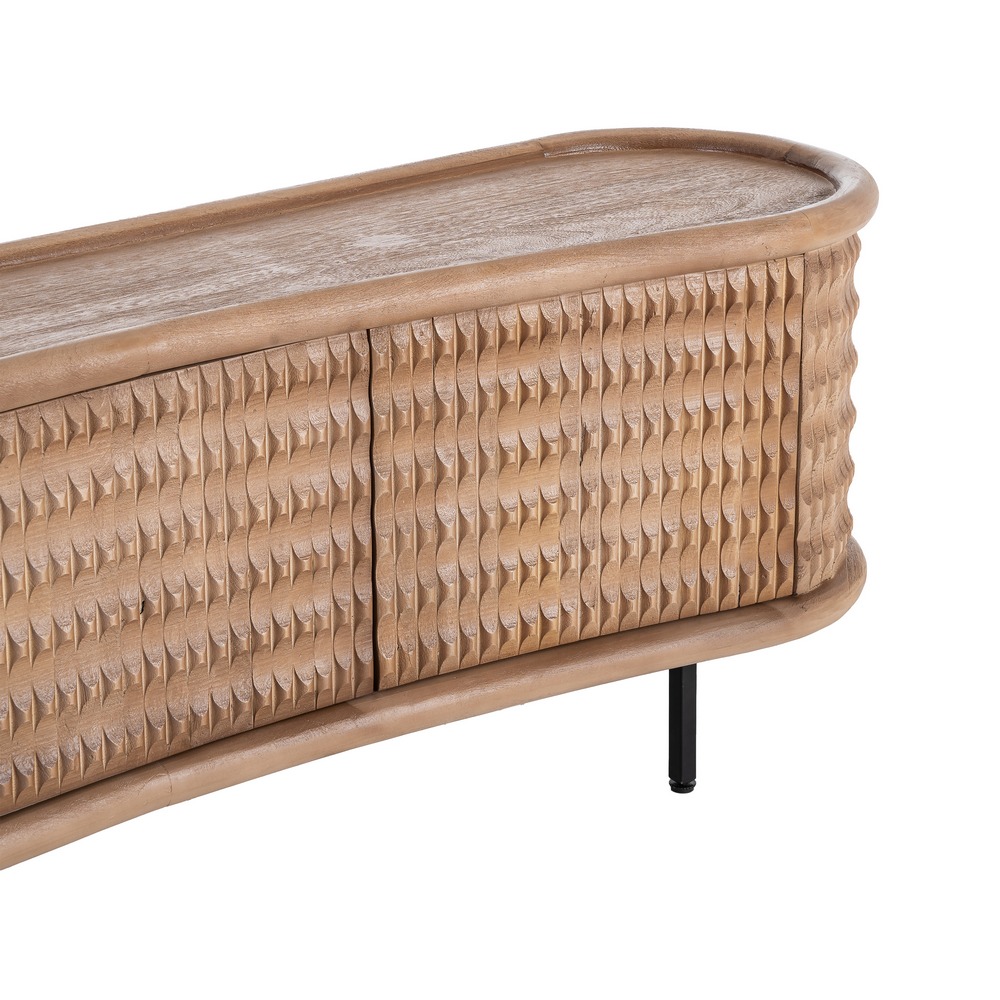 APARADOR NATURAL MADERA DE MANGO SALÓN 168 X 40 X 58 CM - Imagen 3