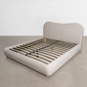 CAMA BEIGE TEJIDO DORMITORIO 160 X 217 X 94 CM