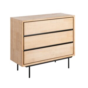 CÓMODA NATURAL-NEGRO MADERA-METAL 99