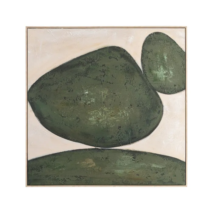 CUADRO PINTURA ABSTRACTO BEIGE-VERDE 100 X 4,50 X 100 CM
