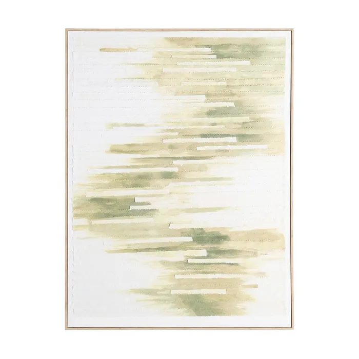 CUADRO PINTURA ABSTRACTO BLANCO-VERDE 120 X 4,50 X 90 CM