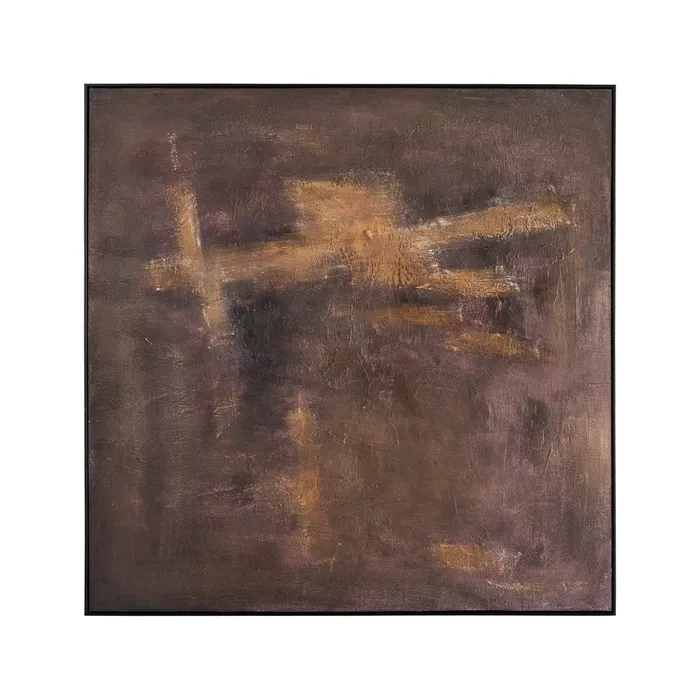 CUADRO PINTURA MARRÓN LIENZO DECORACIÓN 120 X 5,20 X 120 CM