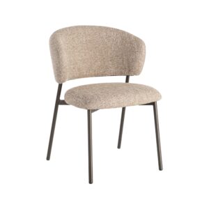 SILLA JASPEADO BEIGE-MARRÓN TEJIDO-METAL 57 X 60 X 81 CM