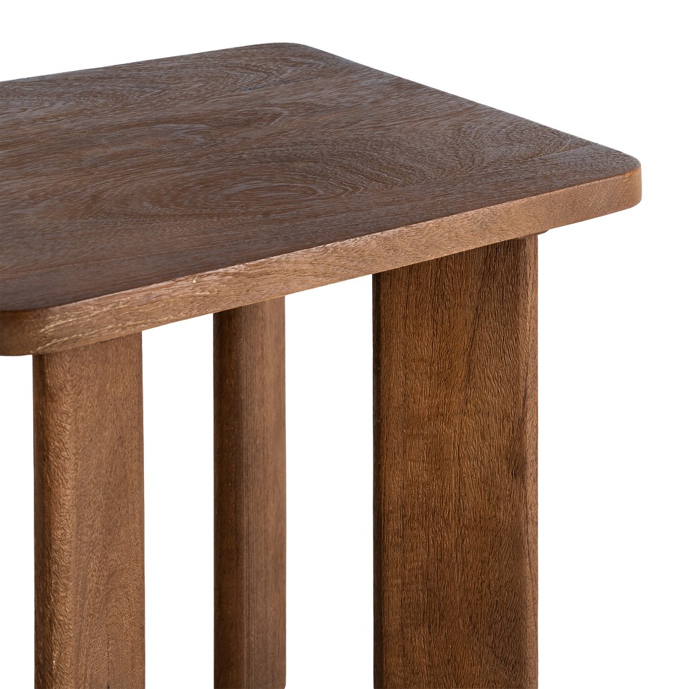 MESITA MARRÓN MADERA DE MANGO 50 X 50 X 55 CM - Imagen 2