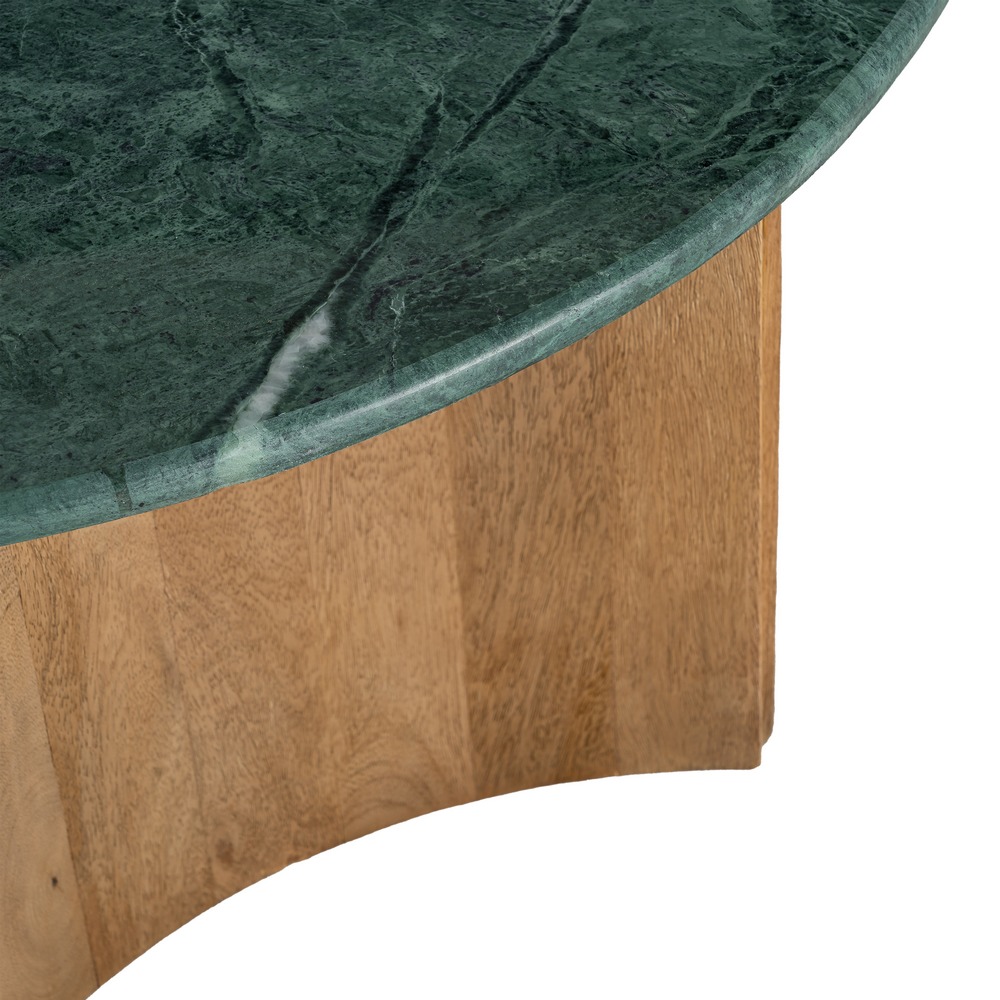 MESA CENTRO NATURAL-VERDE MADERA-MÁRMOL 97 X 97 X 41 CM - Imagen 2