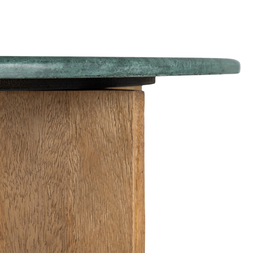 MESA CENTRO NATURAL-VERDE MADERA-MÁRMOL 97 X 97 X 41 CM - Imagen 4