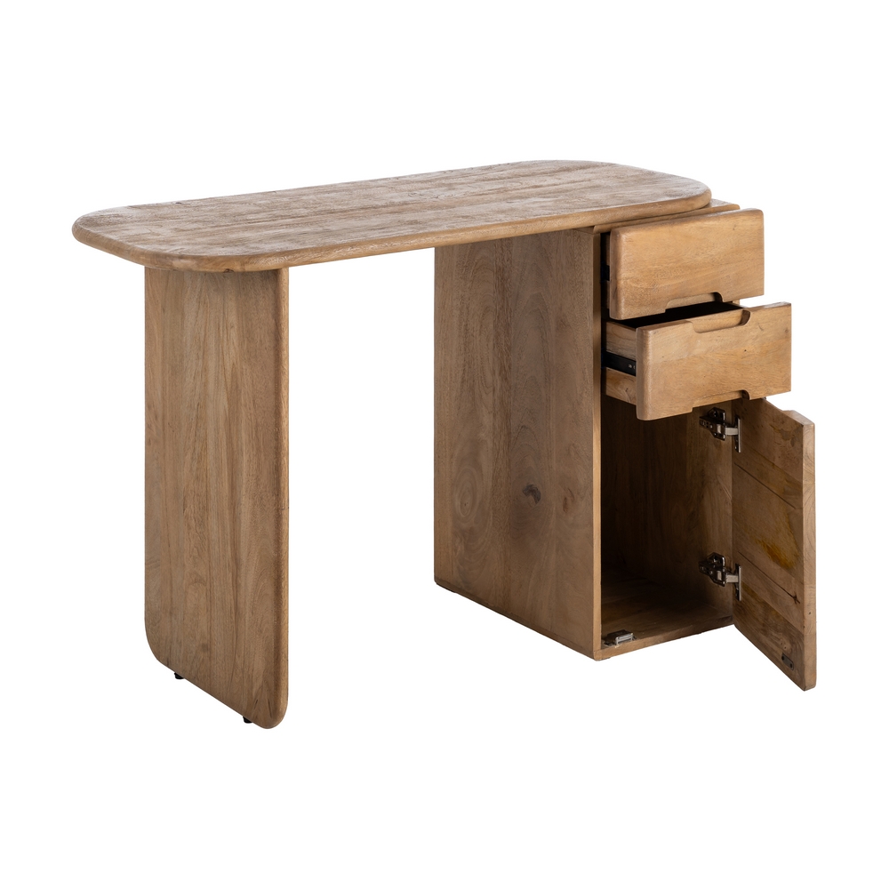 ESCRITORIO NATURAL MADERA DE MANGO SALÓN 110 X 50 X 75 CM - Imagen 2
