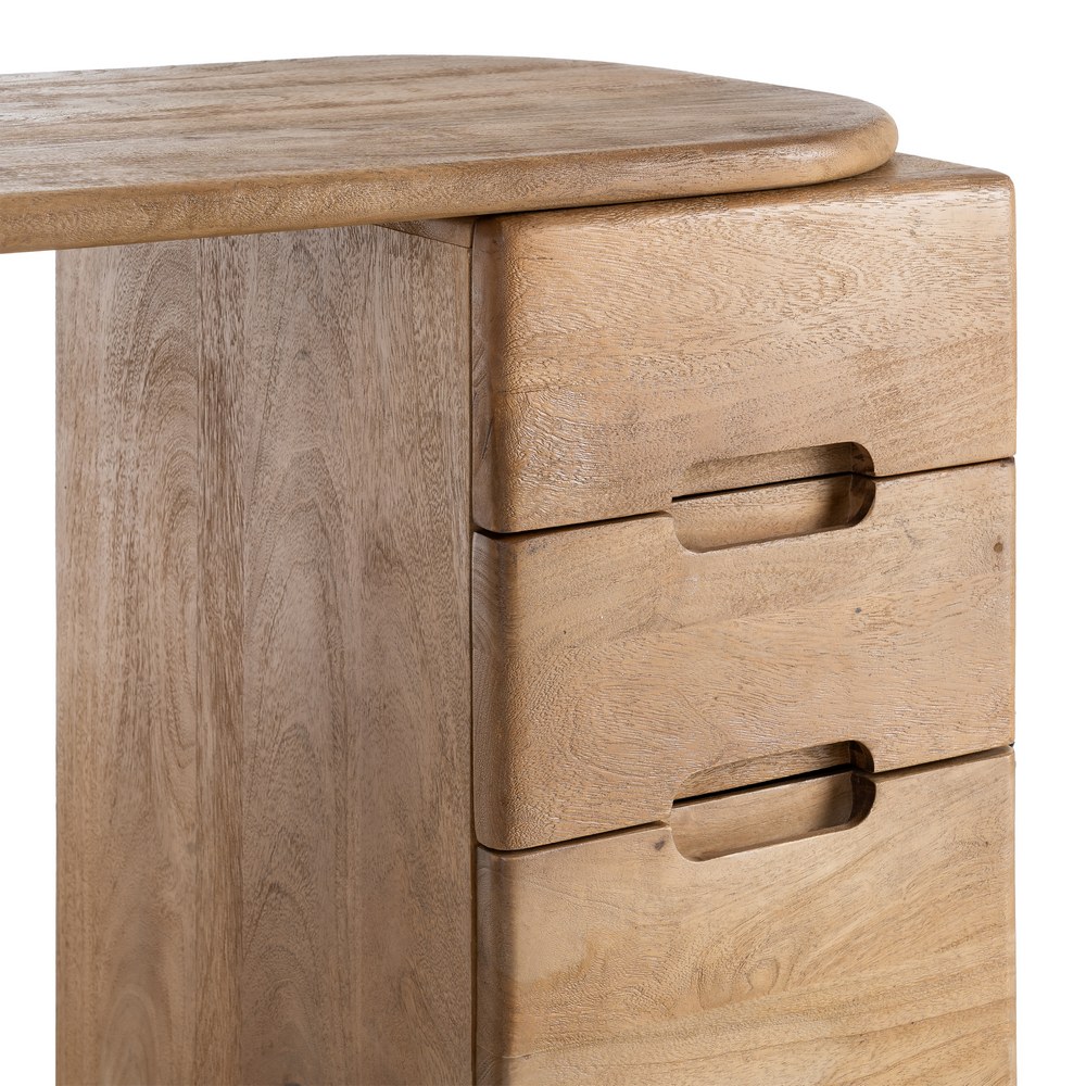 ESCRITORIO NATURAL MADERA DE MANGO SALÓN 110 X 50 X 75 CM - Imagen 3