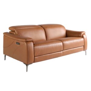 Sofá relax 3 plazas piel marrón Angel Cerdá