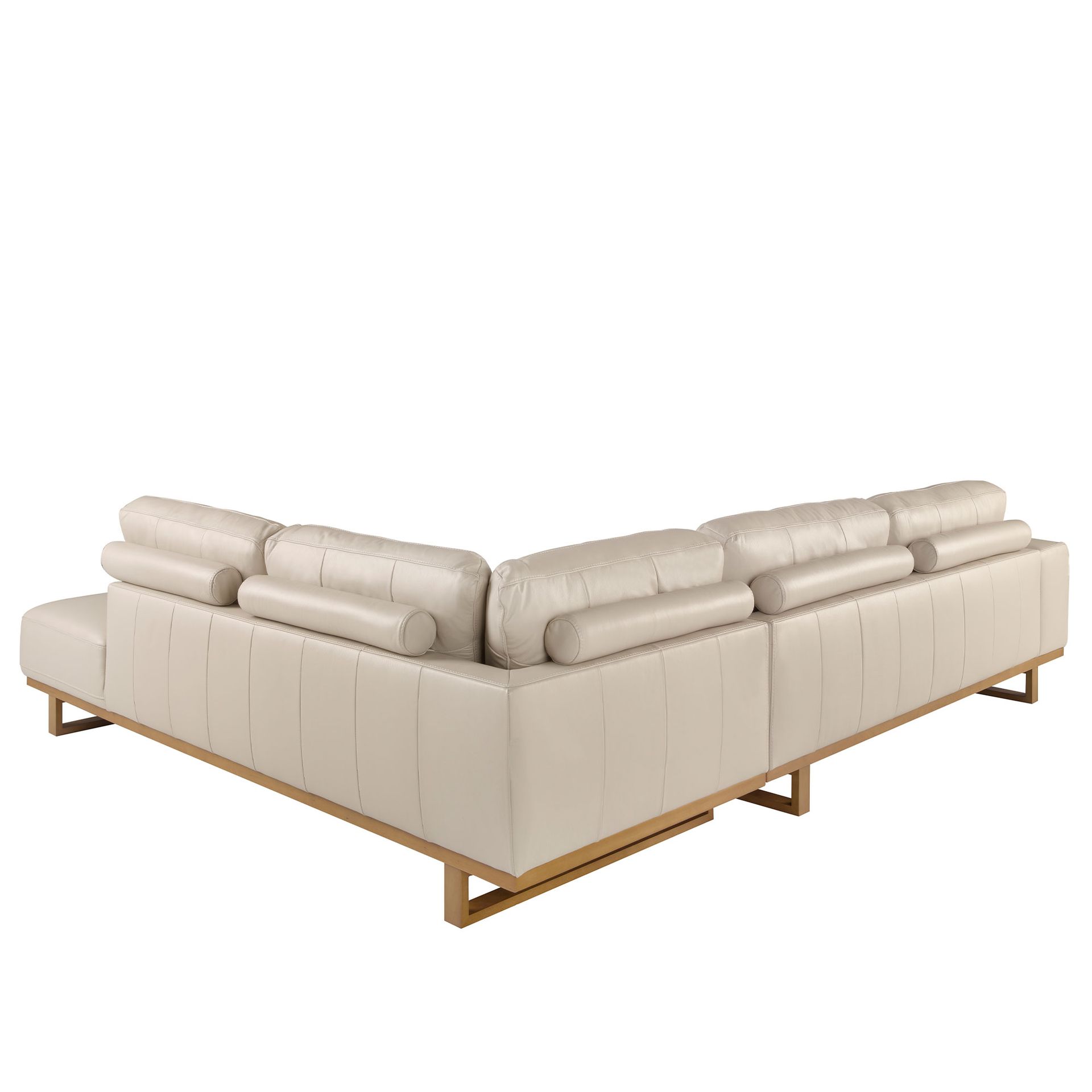 Sofá rinconera derecha piel arena - Imagen 5