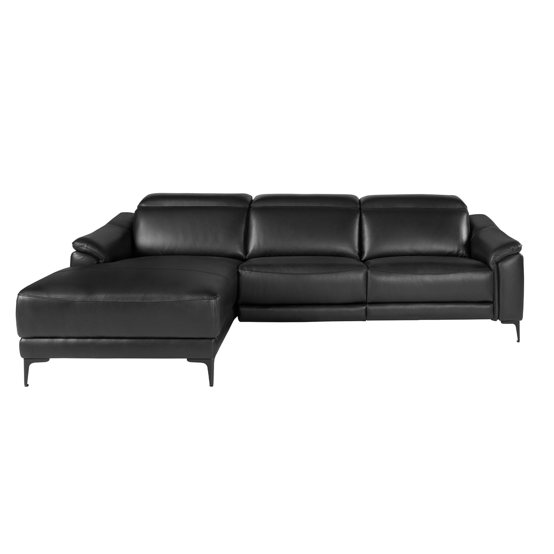 Sofá chaise longue relax izquierda piel negro - Imagen 2