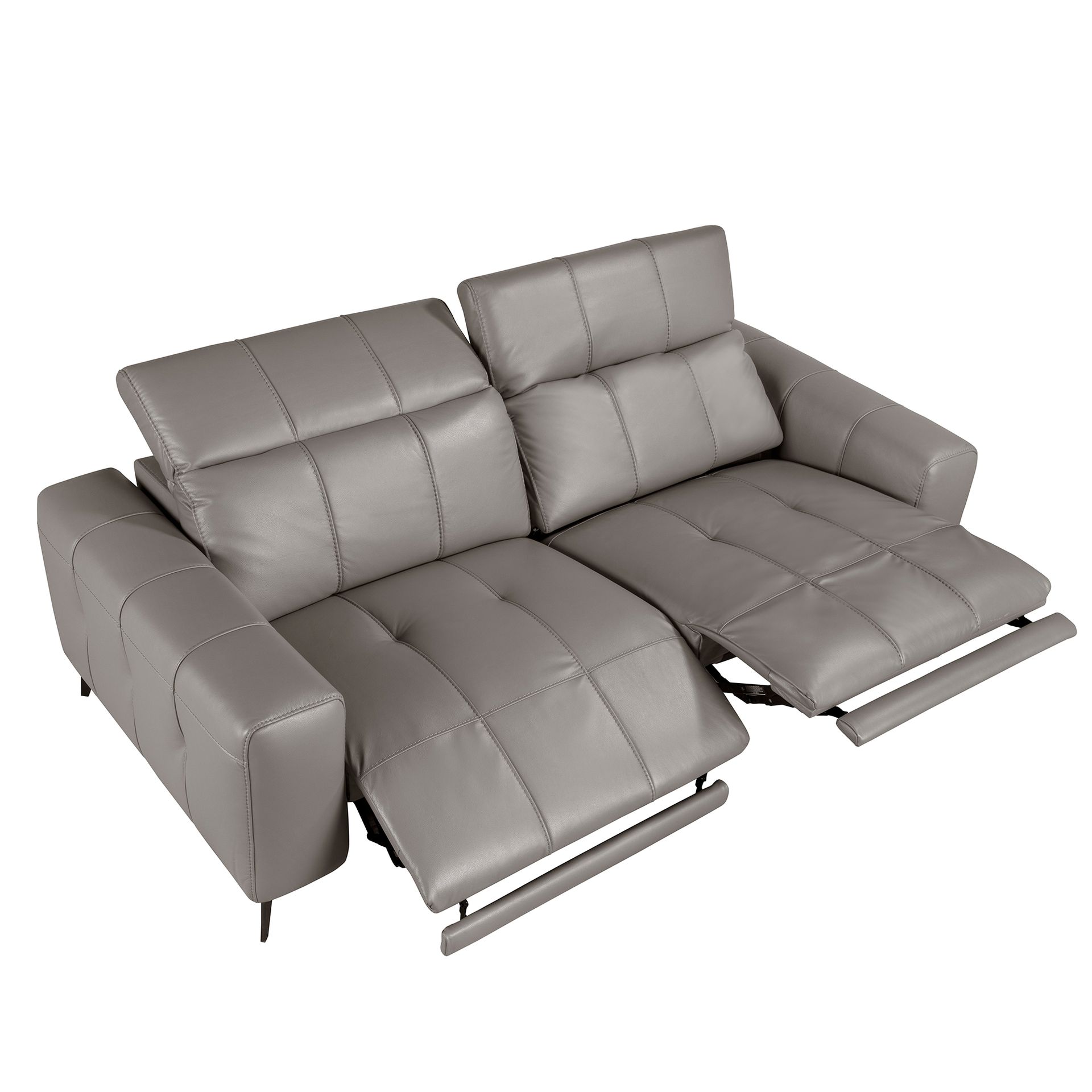 Sofá relax 3 plazas piel gris - Imagen 6