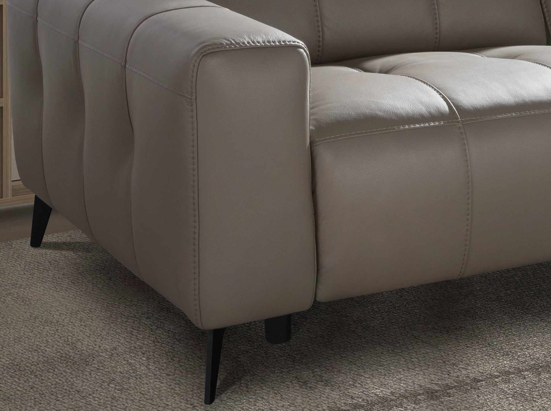 Sofá relax 3 plazas piel gris - Imagen 7