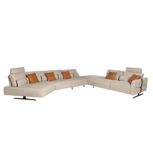 Sofá chaise longue relax modular derecho tela arena Angel Cerdá
