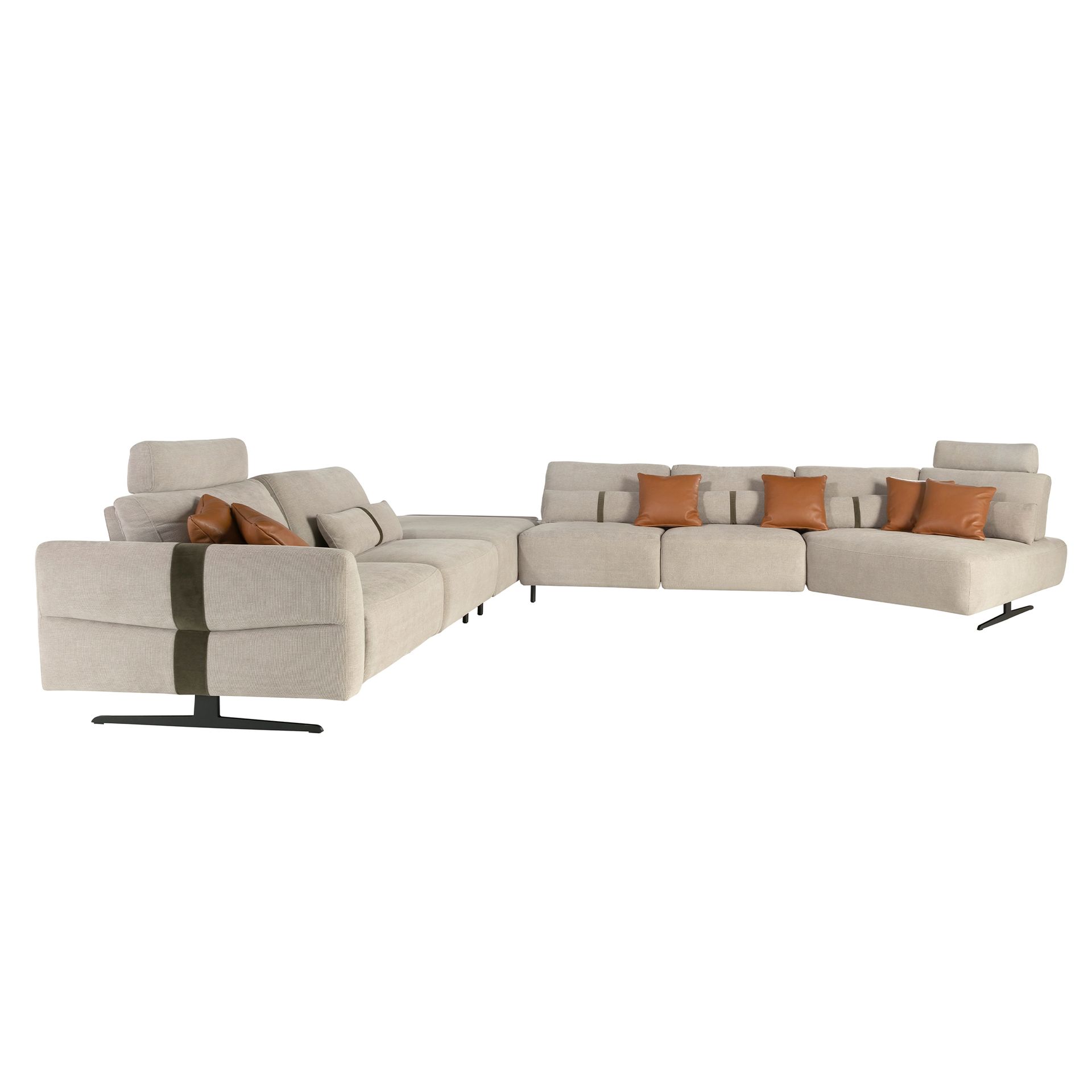 Sofá chaise longue relax modular izquierdo tela arena - Imagen 2