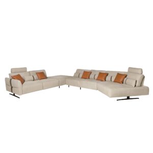 Sofá chaise longue relax modular izquierdo tela arena Angel Cerdá