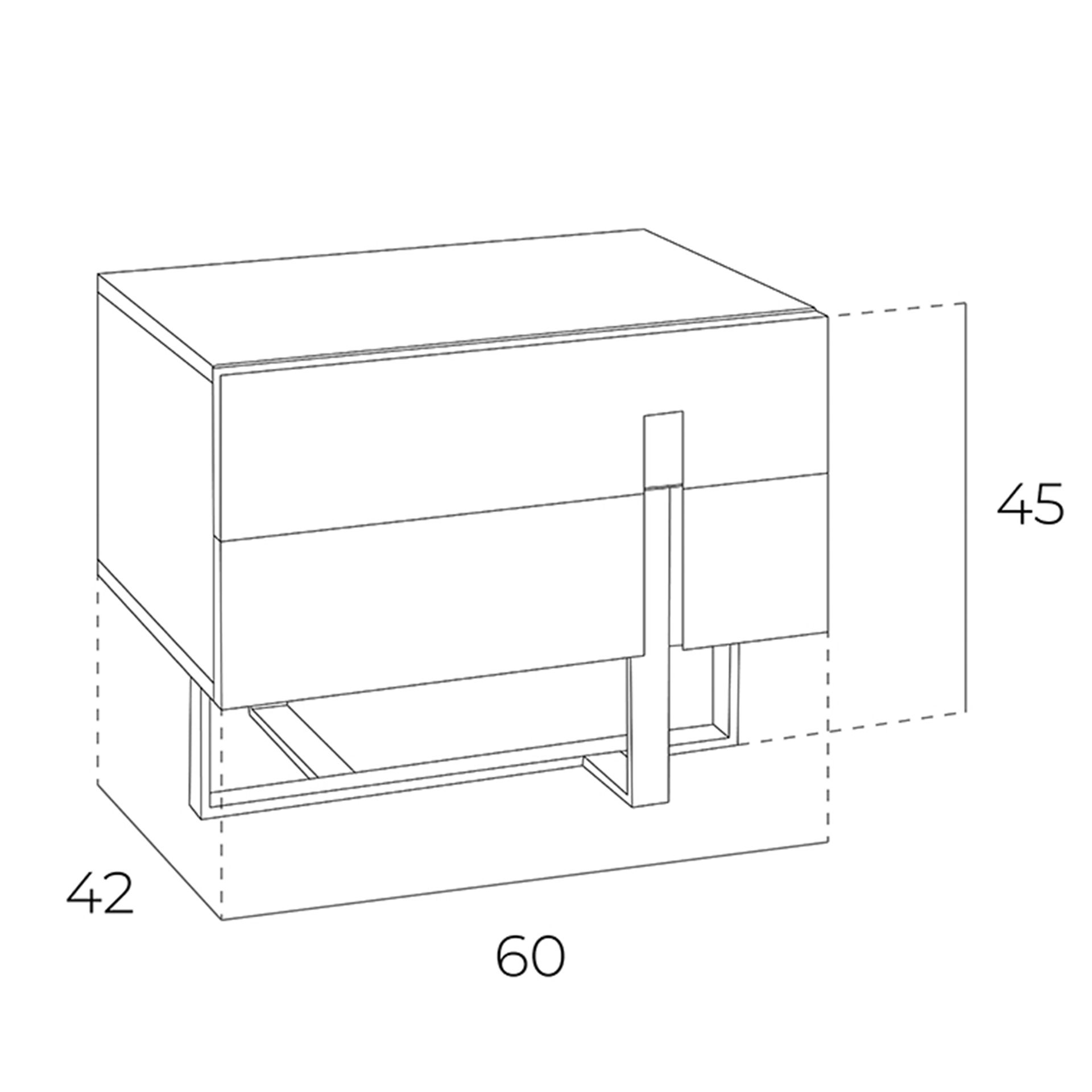 Mesita de noche madera blanco y acero cromado - Imagen 9