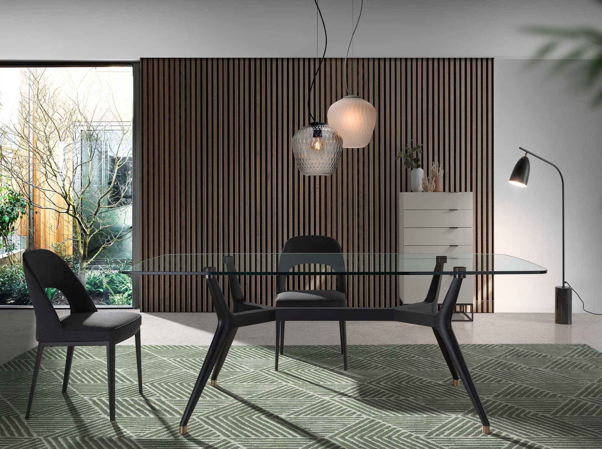 Chifonier madera gris y acero negro - Imagen 5