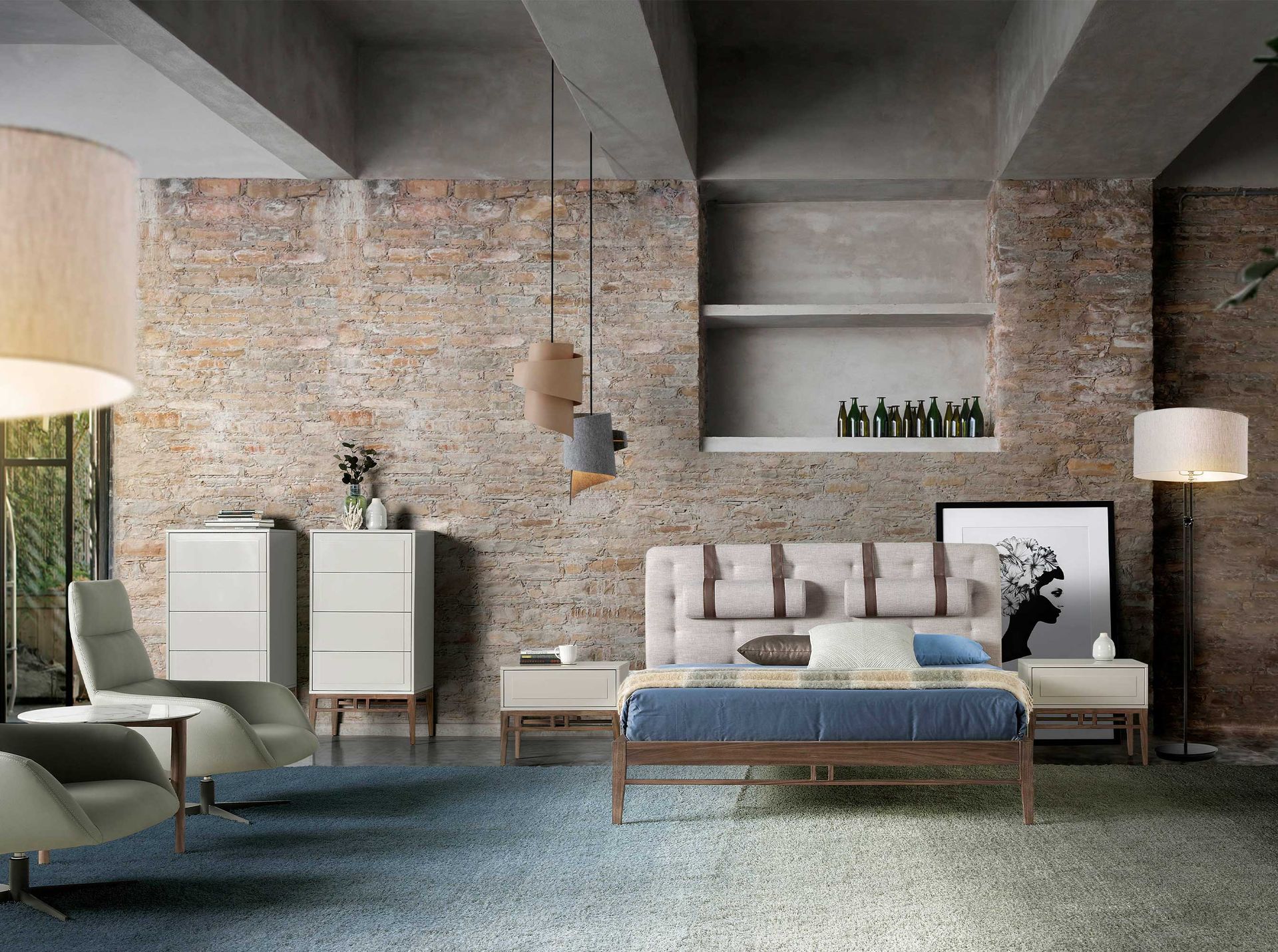 Chifonier madera beige y nogal - Imagen 4