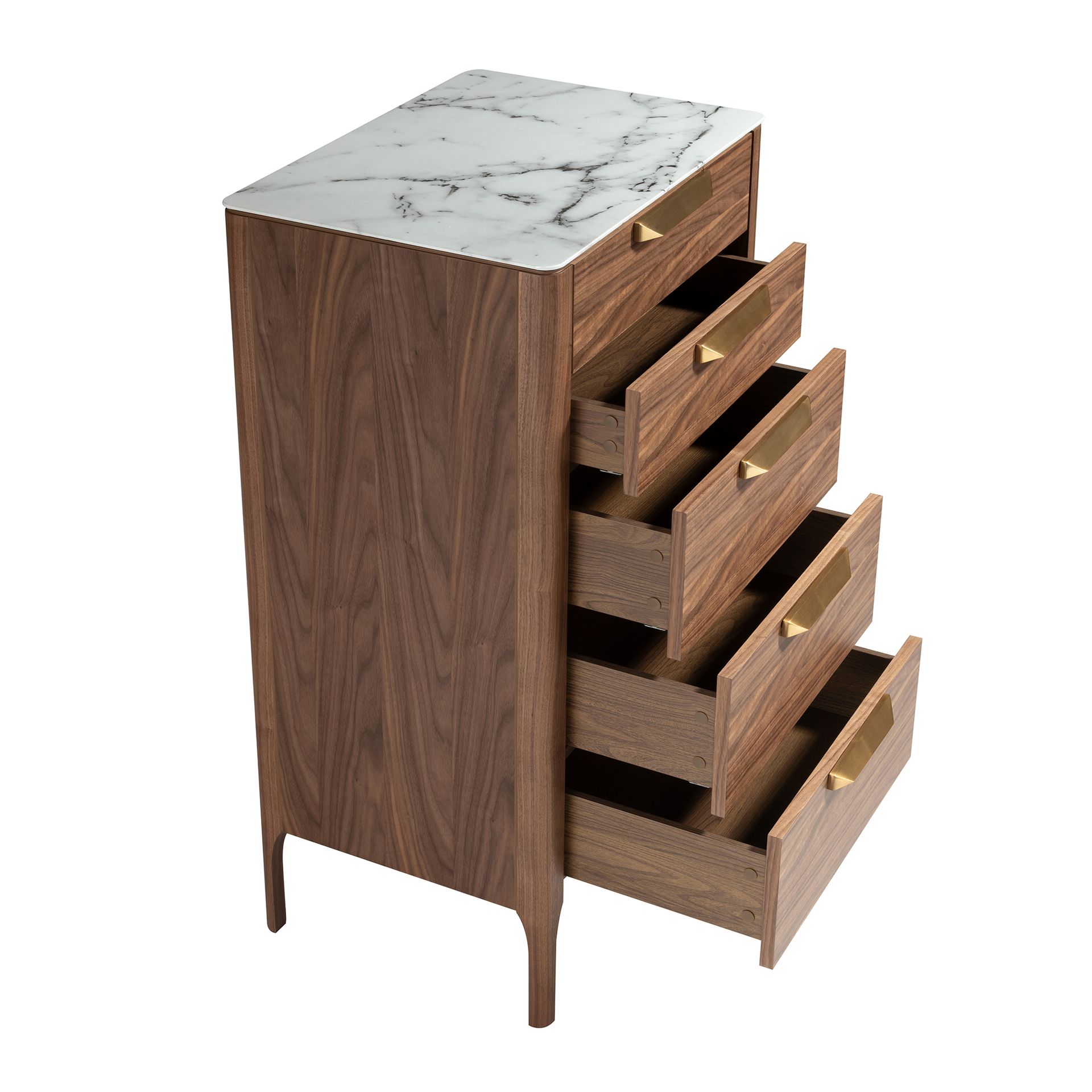 Chifonier nogal con tapa de cristal imitación mármol - Imagen 7