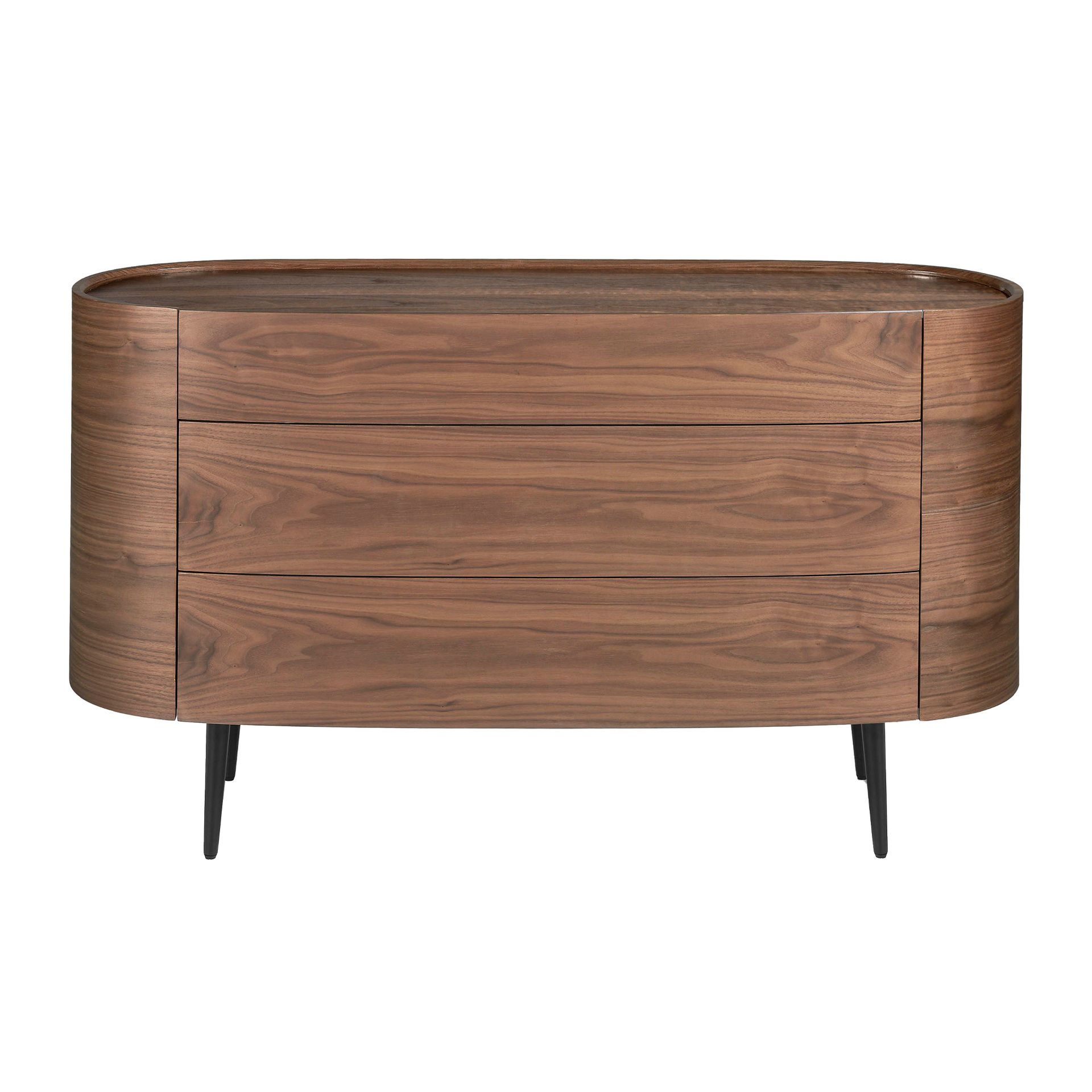 Cómoda nogal y acero negro - Imagen 2