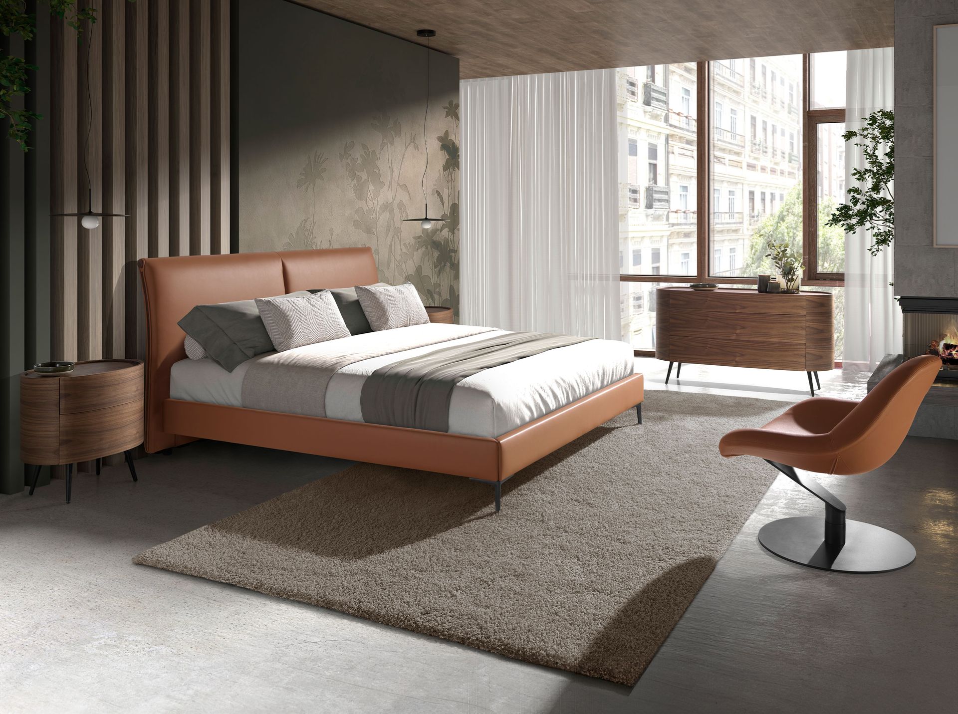 Cómoda nogal y acero negro - Imagen 6