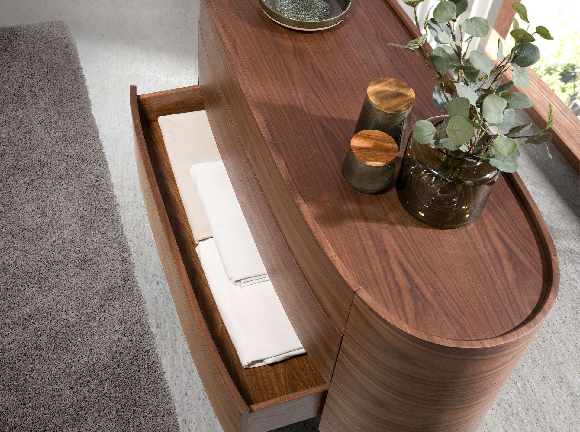 Cómoda nogal y acero negro - Imagen 7