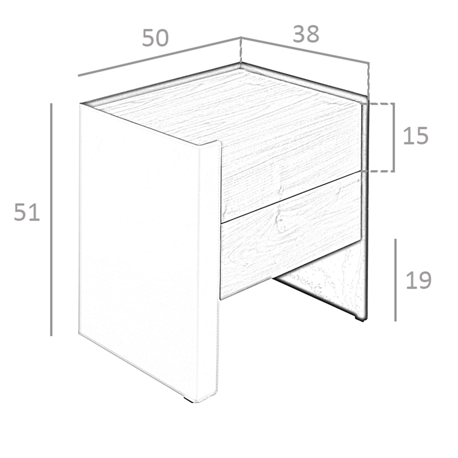 Mesita de noche polipiel, nogal y acero negro - Imagen 8