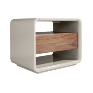 Mesita de noche nogal y madera gris Angel Cerdá