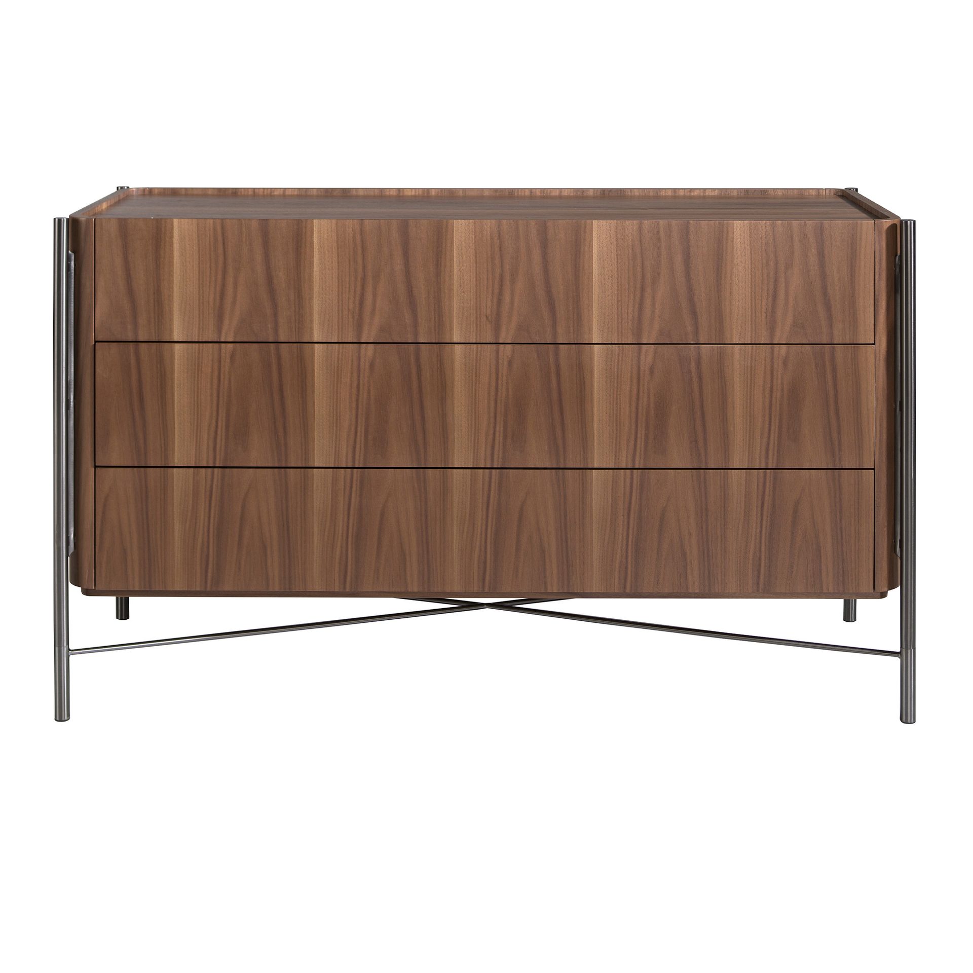 Cómoda nogal y acero oscuro - Imagen 2