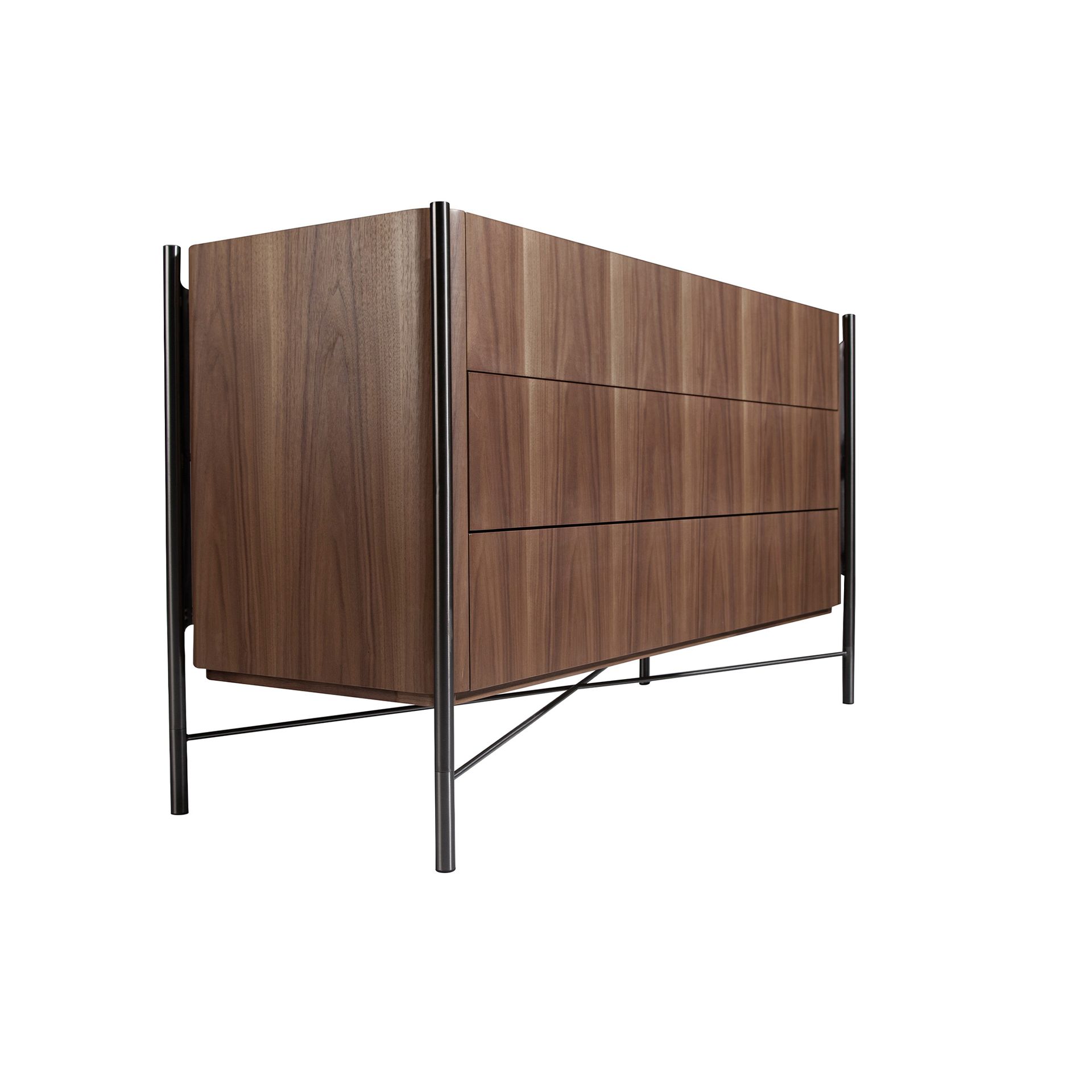 Cómoda nogal y acero oscuro - Imagen 6