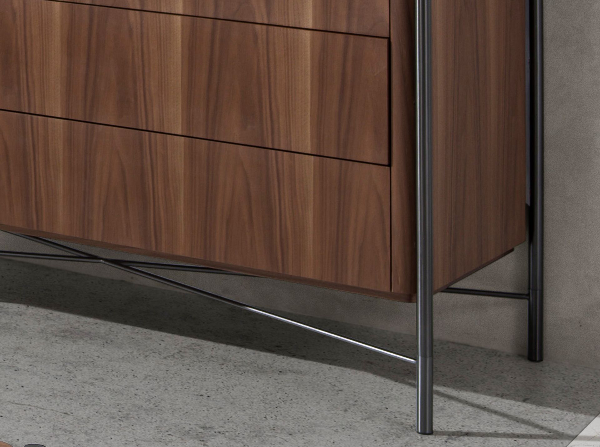 Cómoda nogal y acero oscuro - Imagen 7