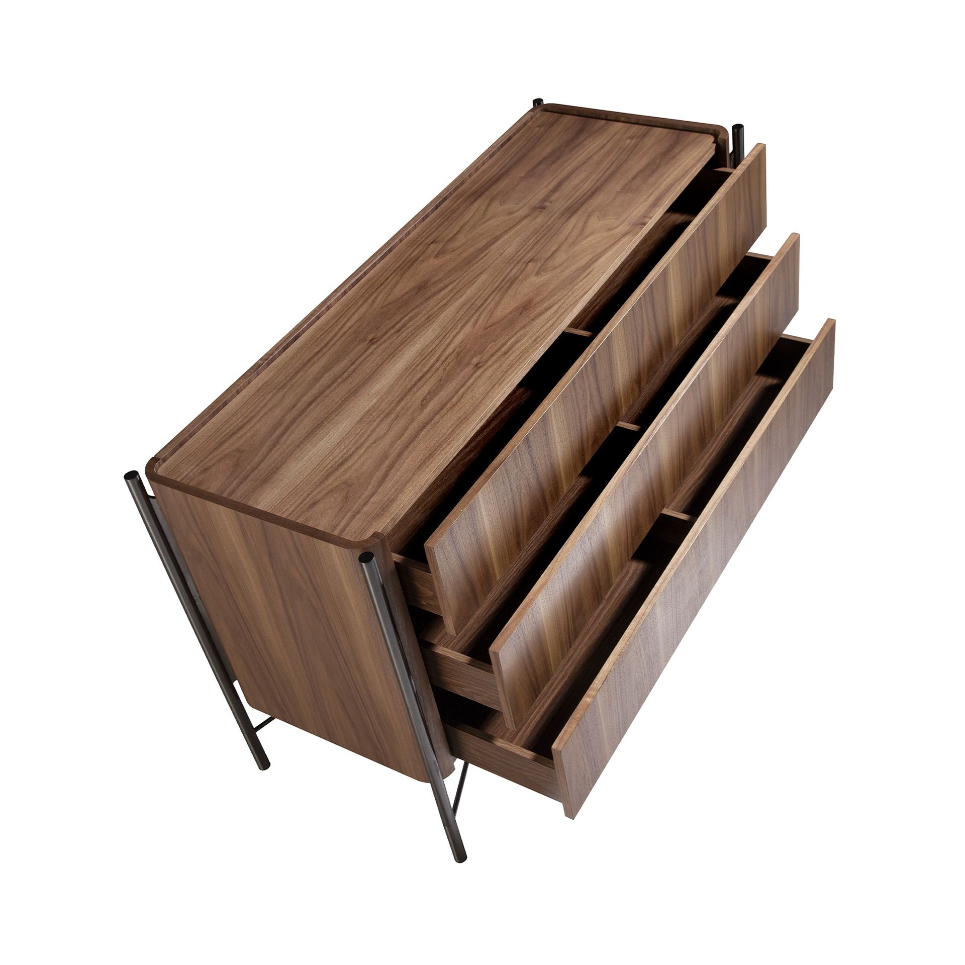 Cómoda nogal y acero oscuro - Imagen 8