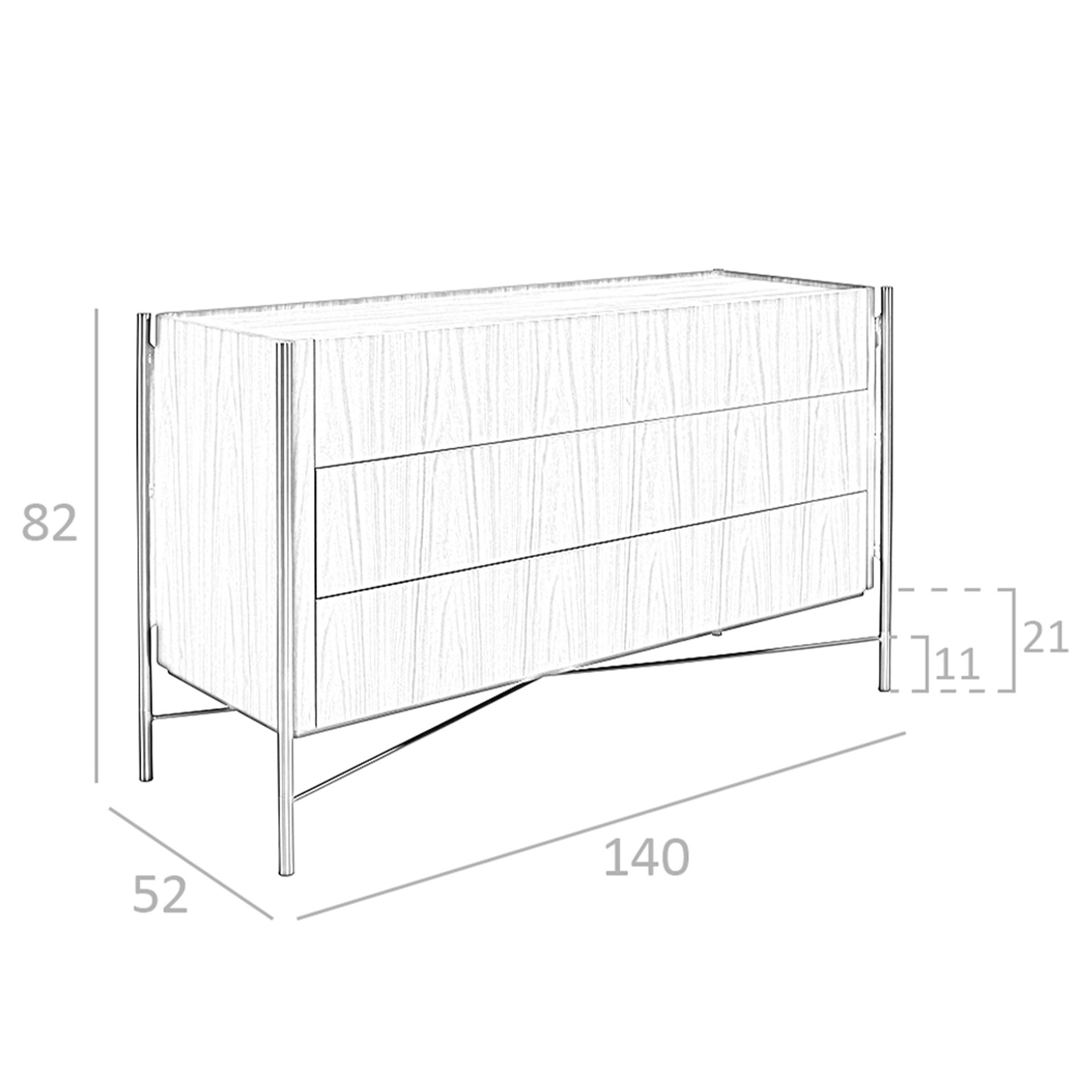 Cómoda nogal y acero oscuro - Imagen 9