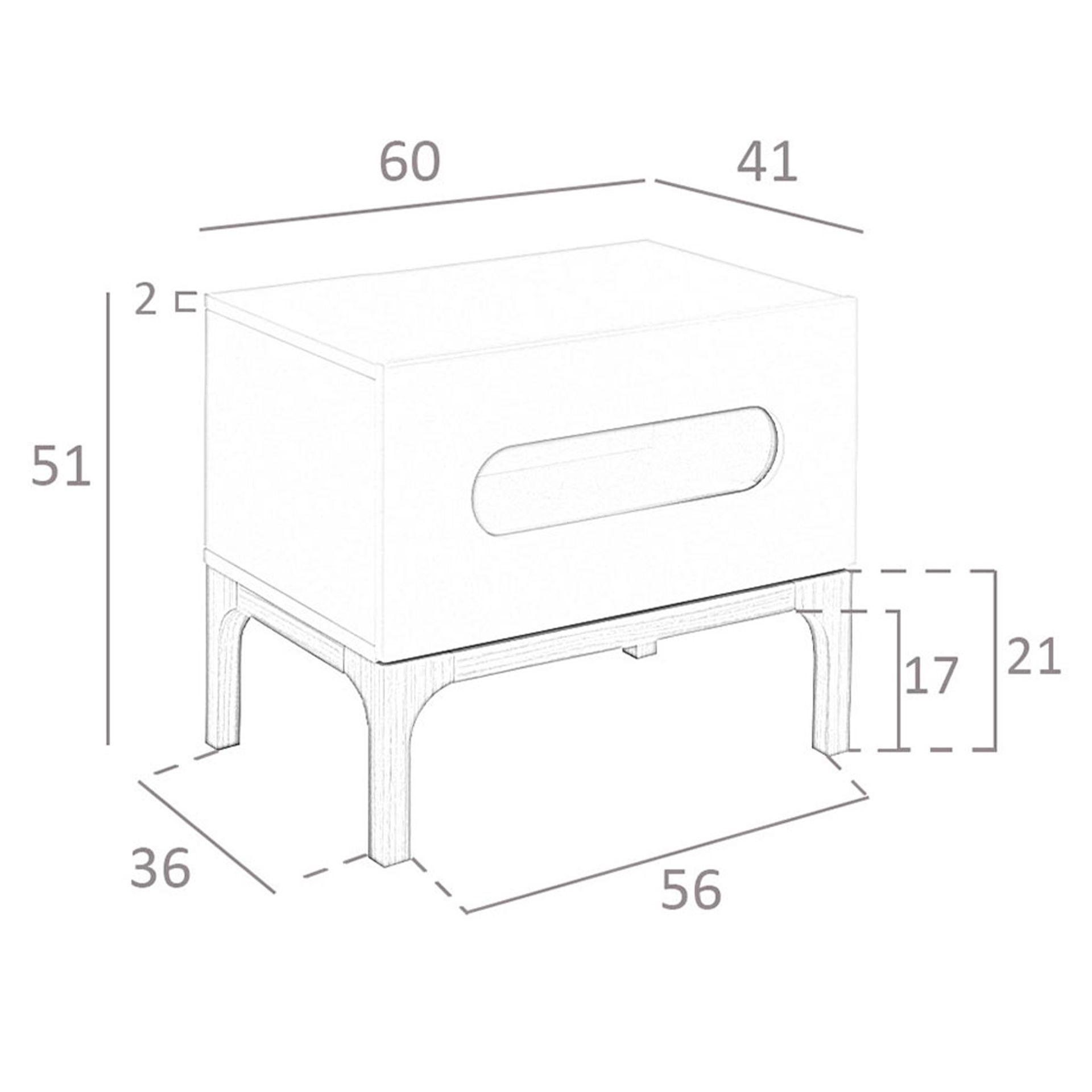 Mesita de noche madera gris y nogal con iluminación interior - Imagen 9