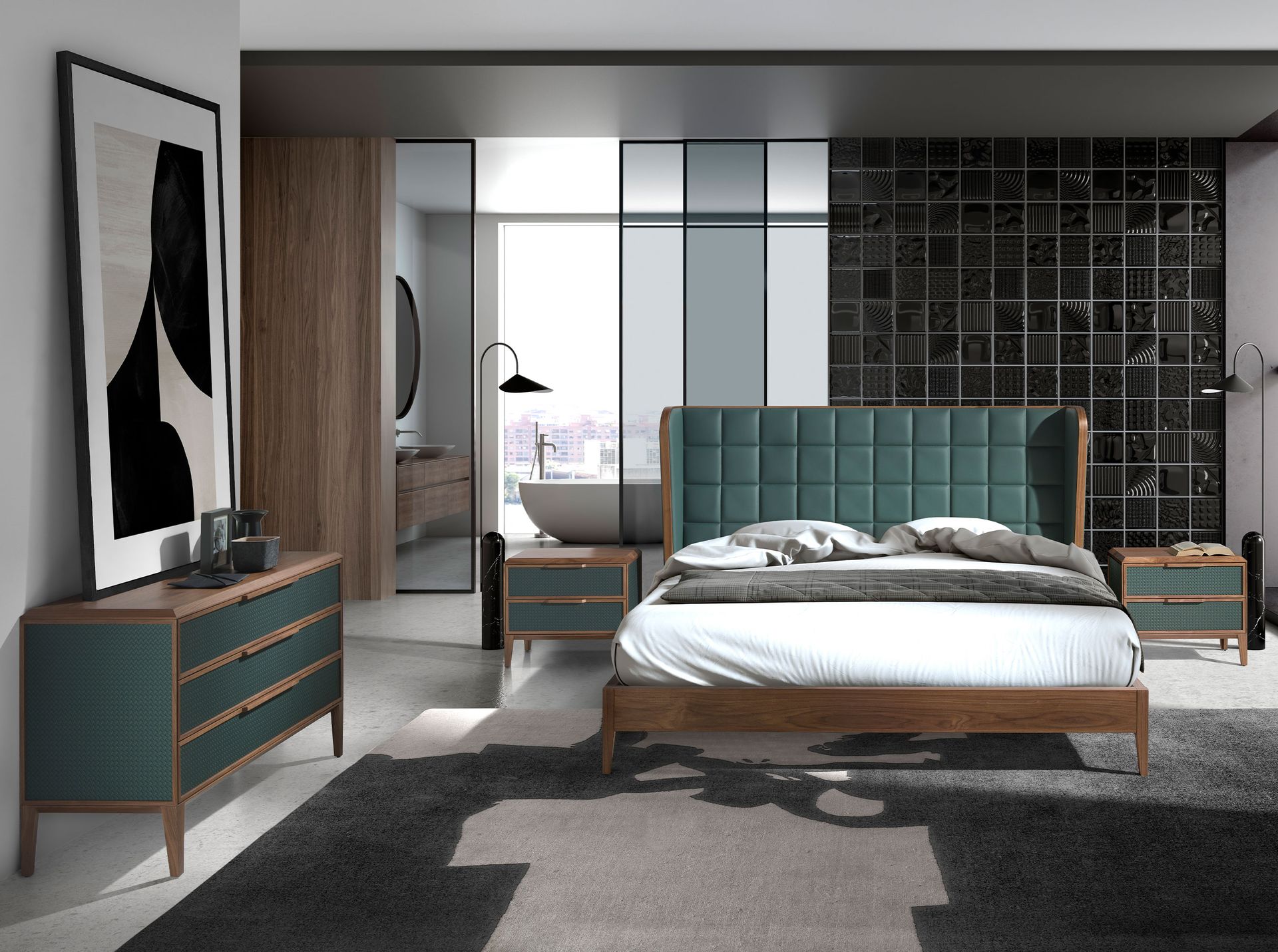 Cama polipiel color verde oscuro - Imagen 4