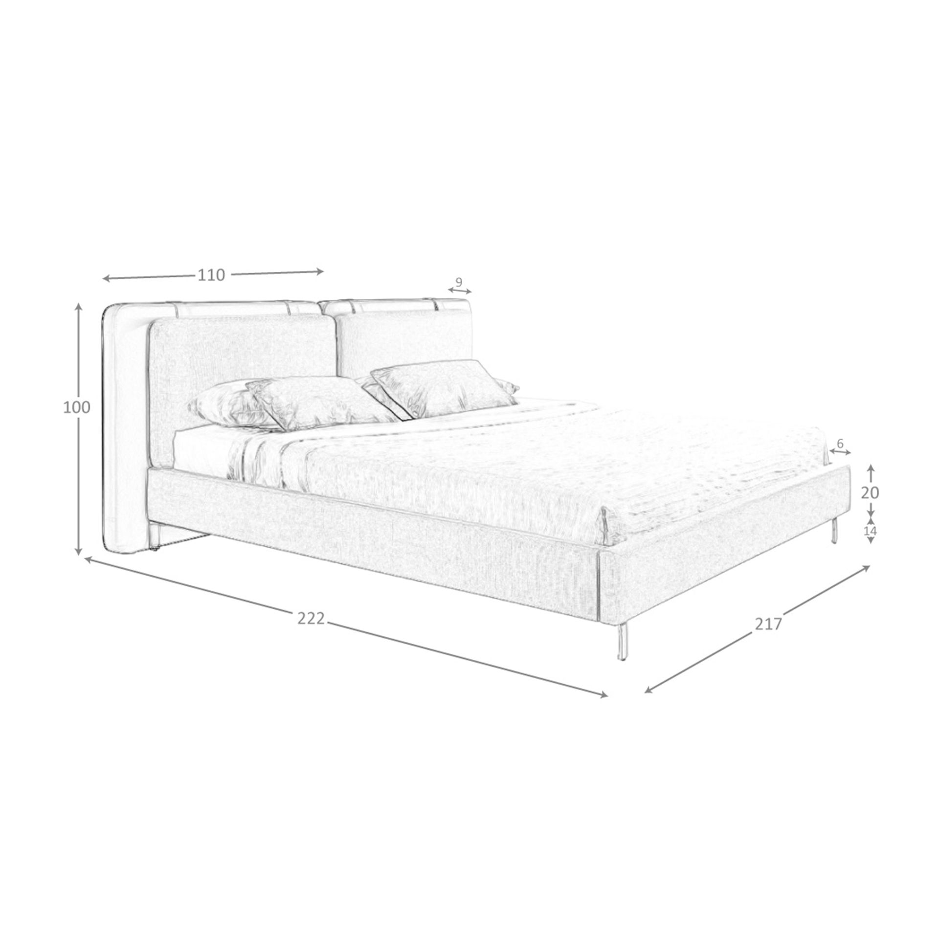 Cama polipiel color visón y tela color gris - Imagen 9