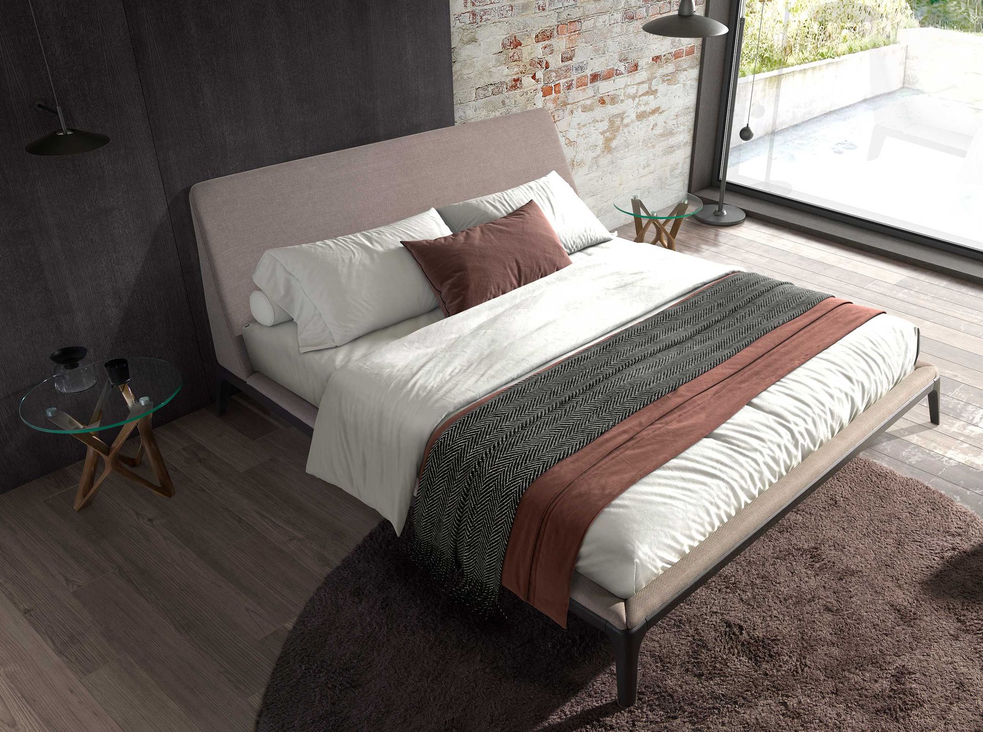 Cama tela color gris - Imagen 3