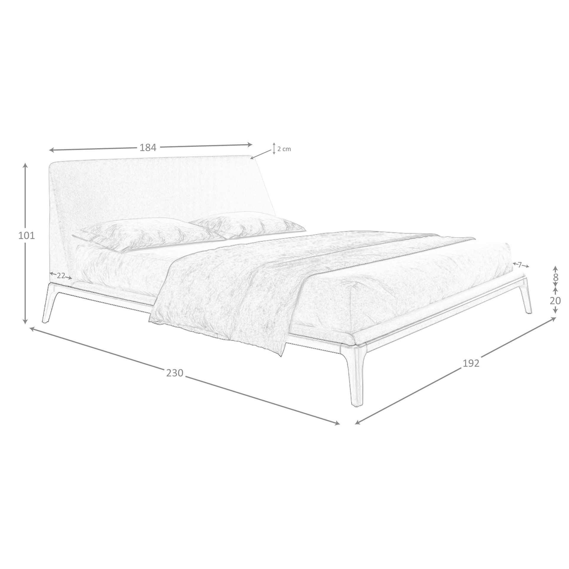 Cama tela color gris - Imagen 9