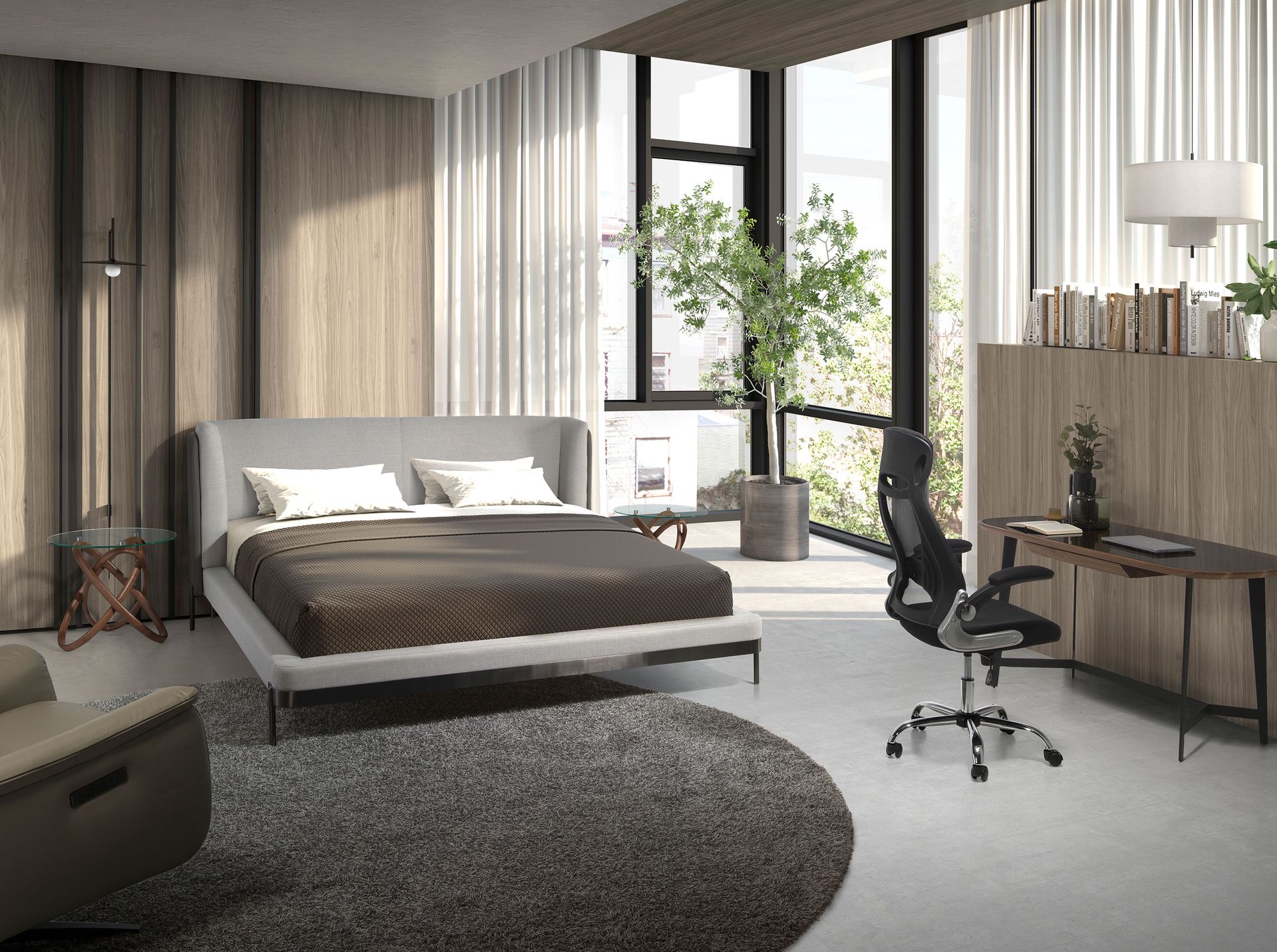 Cama tela color gris claro - Imagen 4