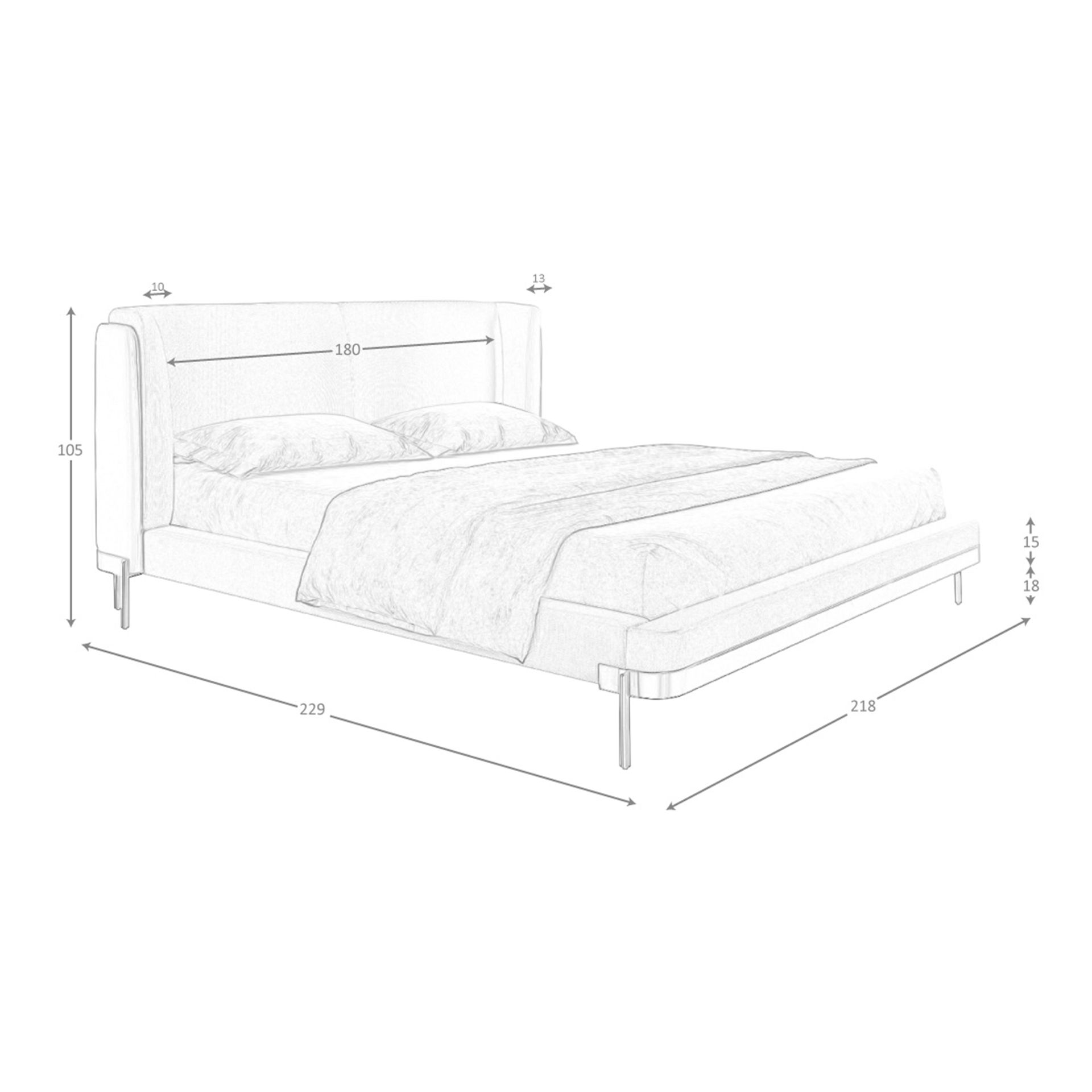 Cama tela color gris claro - Imagen 9