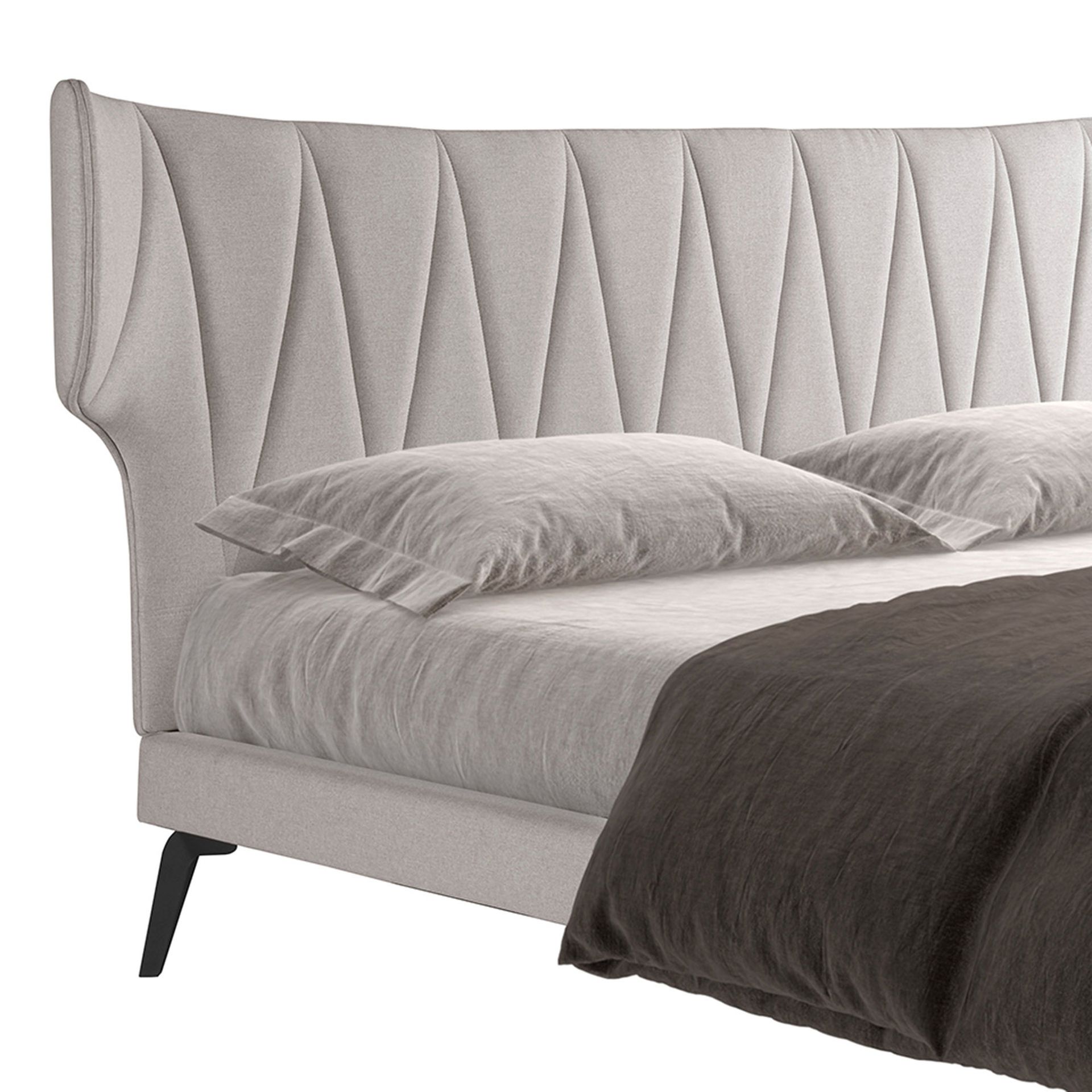 Cama tela color gris claro - Imagen 7