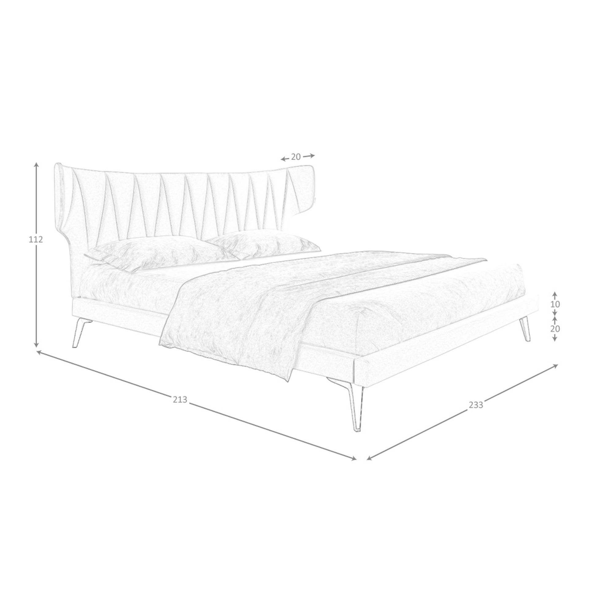 Cama tela color gris claro - Imagen 9