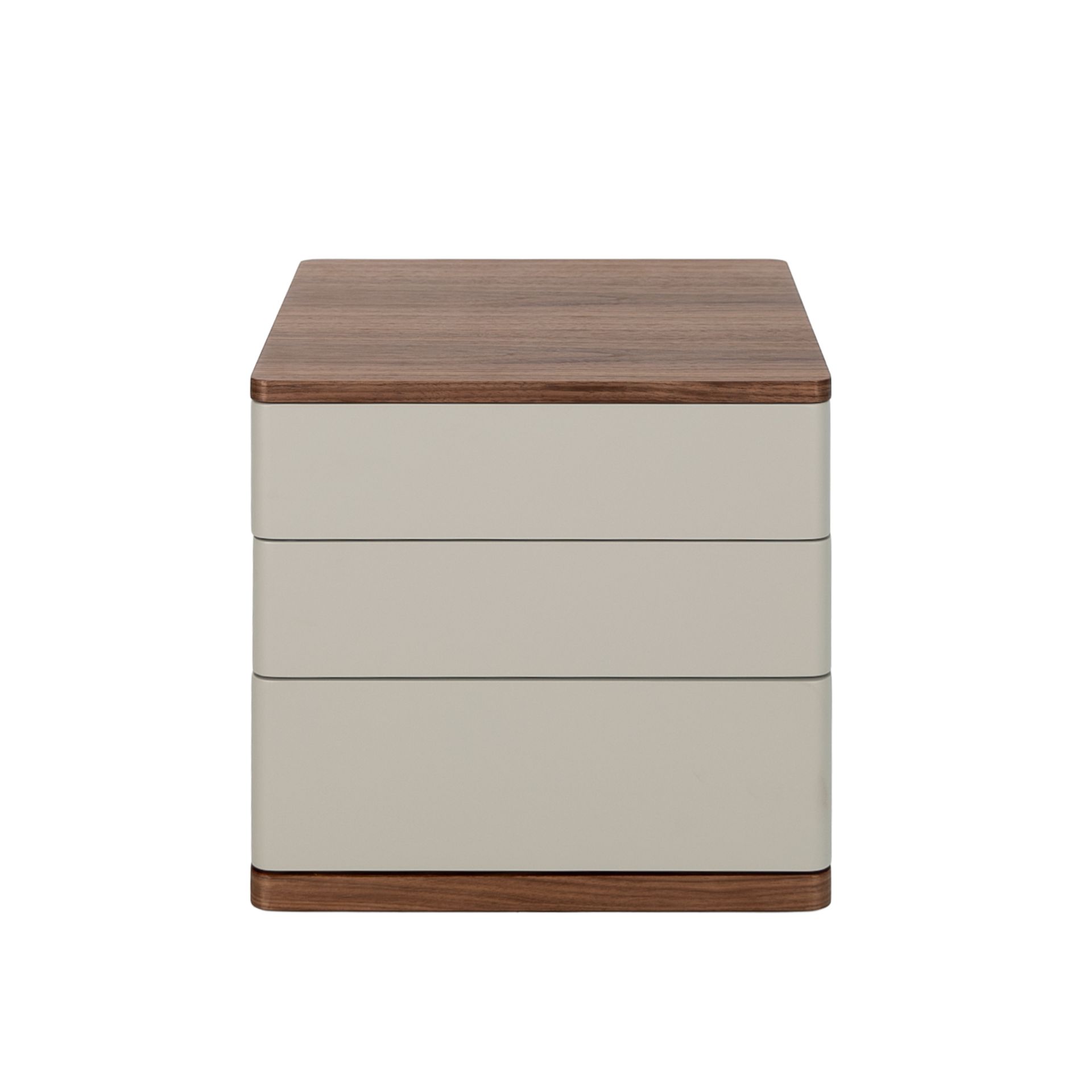 Mesita de noche madera gris y nogal - Imagen 2