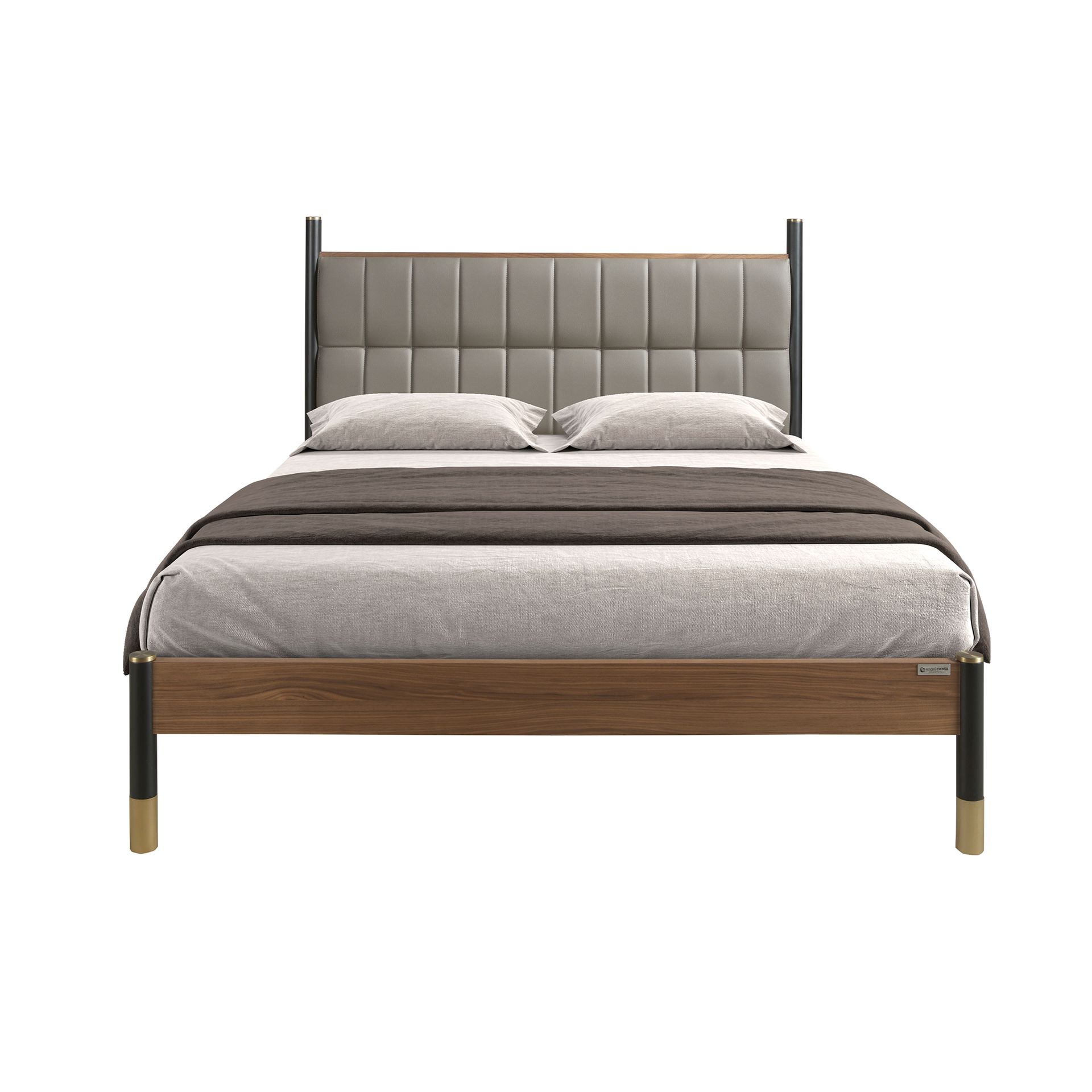 Cama polipiel color gris oscuro - Imagen 2