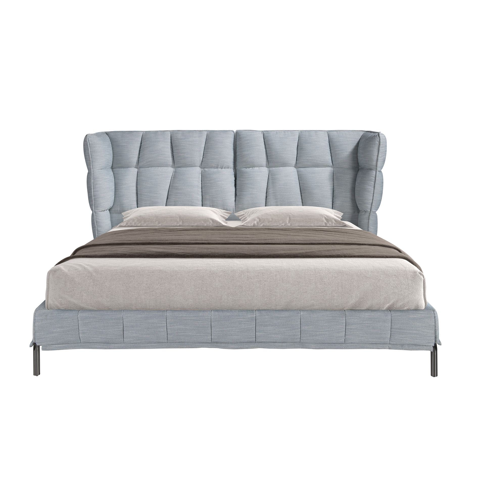 Cama tela color gris azulado claro - Imagen 2