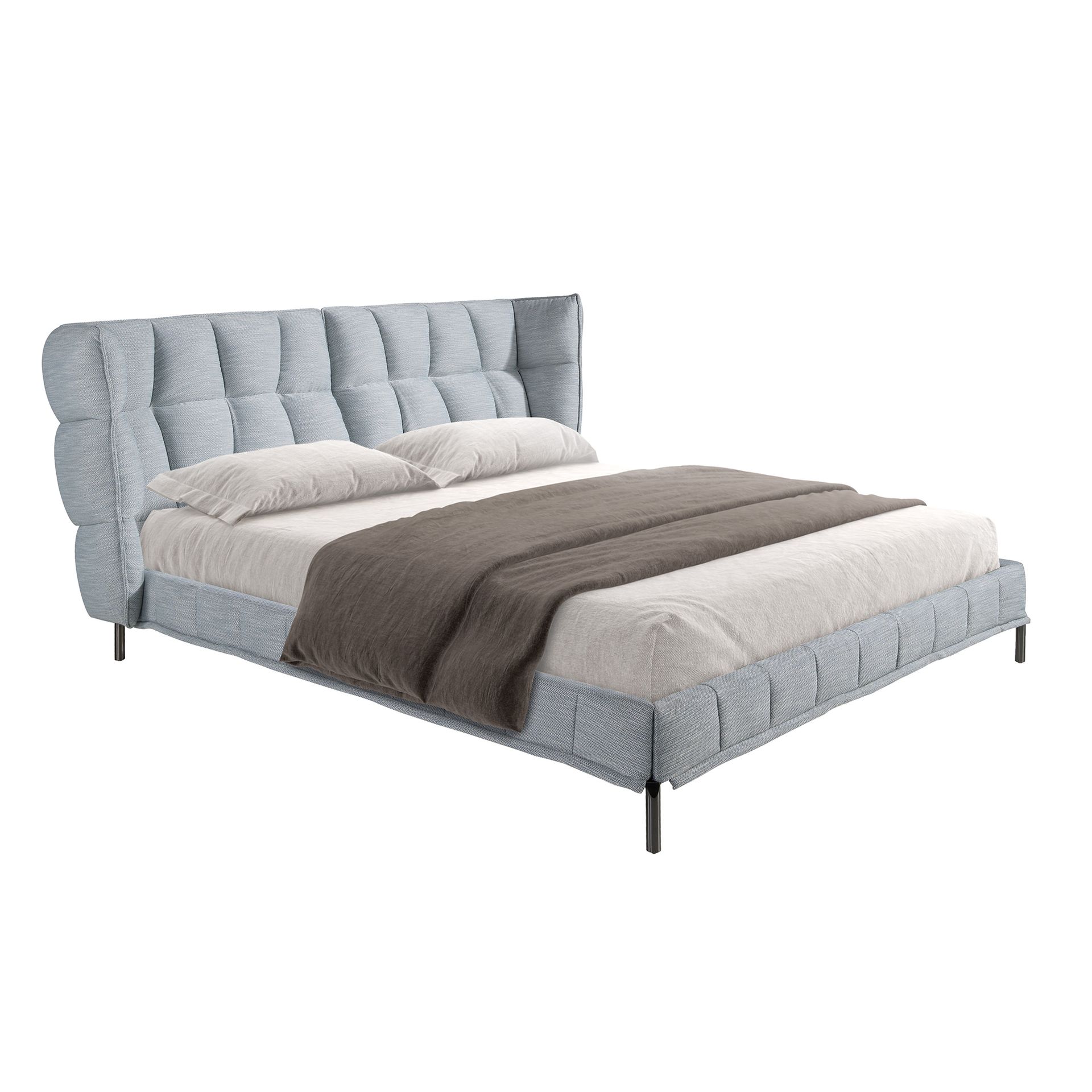 Cama tela color gris azulado claro - Imagen 8