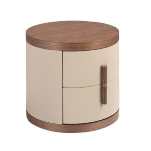 Mesita de noche polipiel y nogal Angel Cerdá