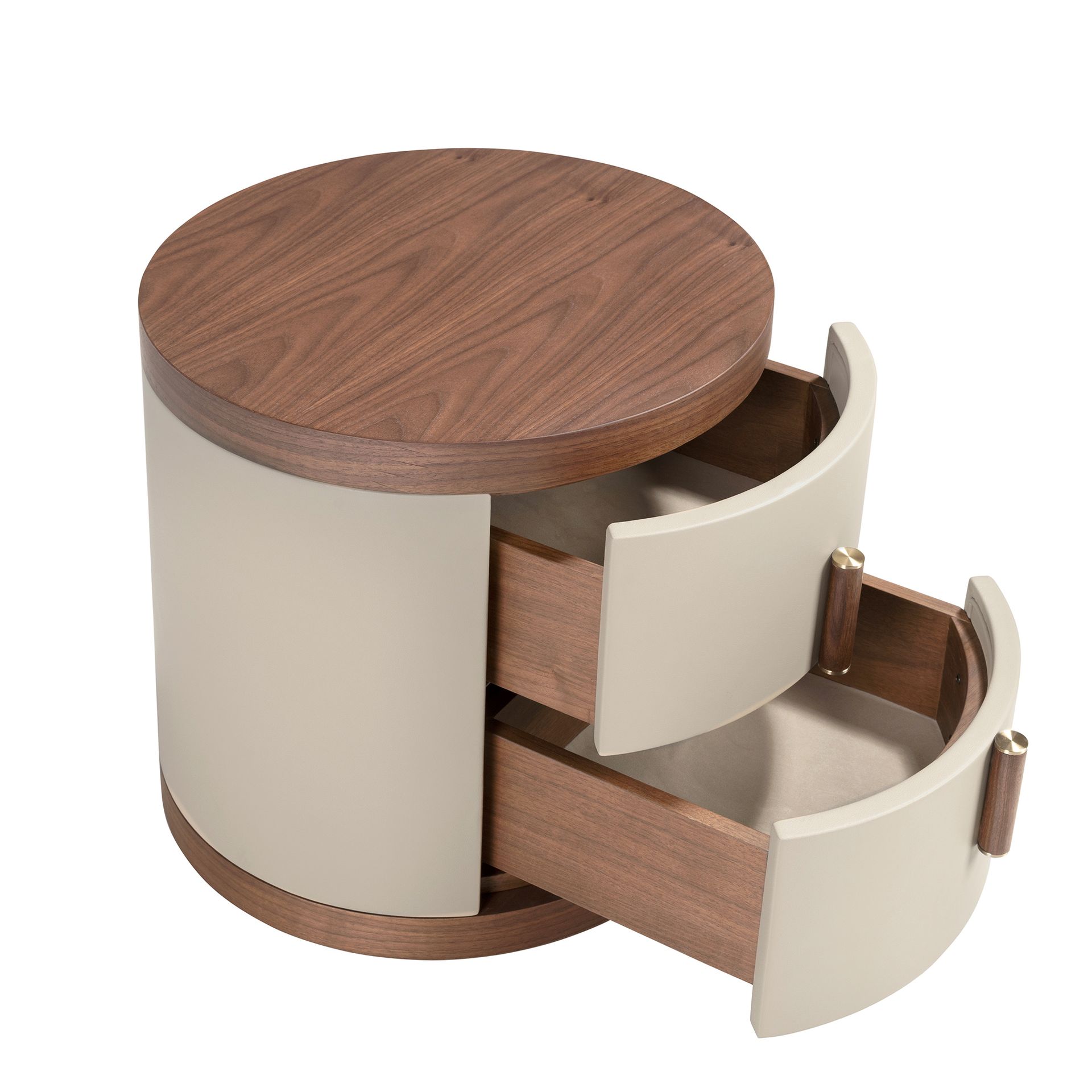 Mesita de noche polipiel y nogal - Imagen 6