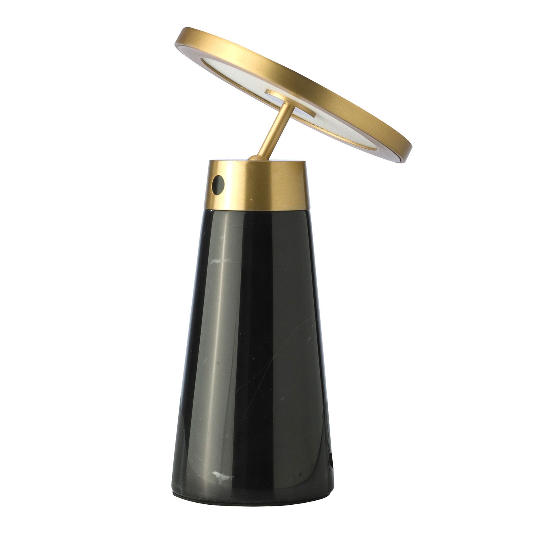 Lámpara de sobremesa mármol negro y acero dorado - Imagen 8